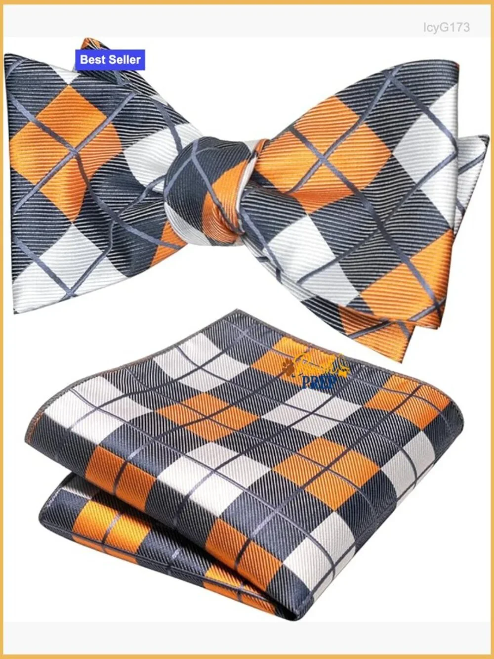 Silk Blend Self-Tie Bowtie Set with Pocket Square for Formal Events
